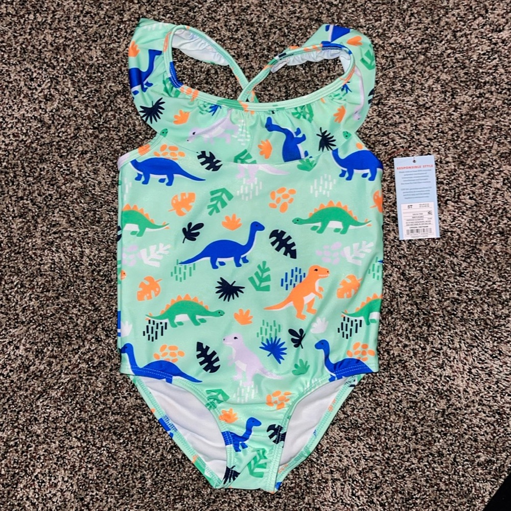 NWT- 5T girls dinosaur one piece